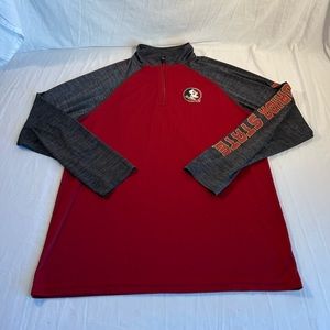 Florida State University FSU 1/4 Zip Pullover Mens Large Red